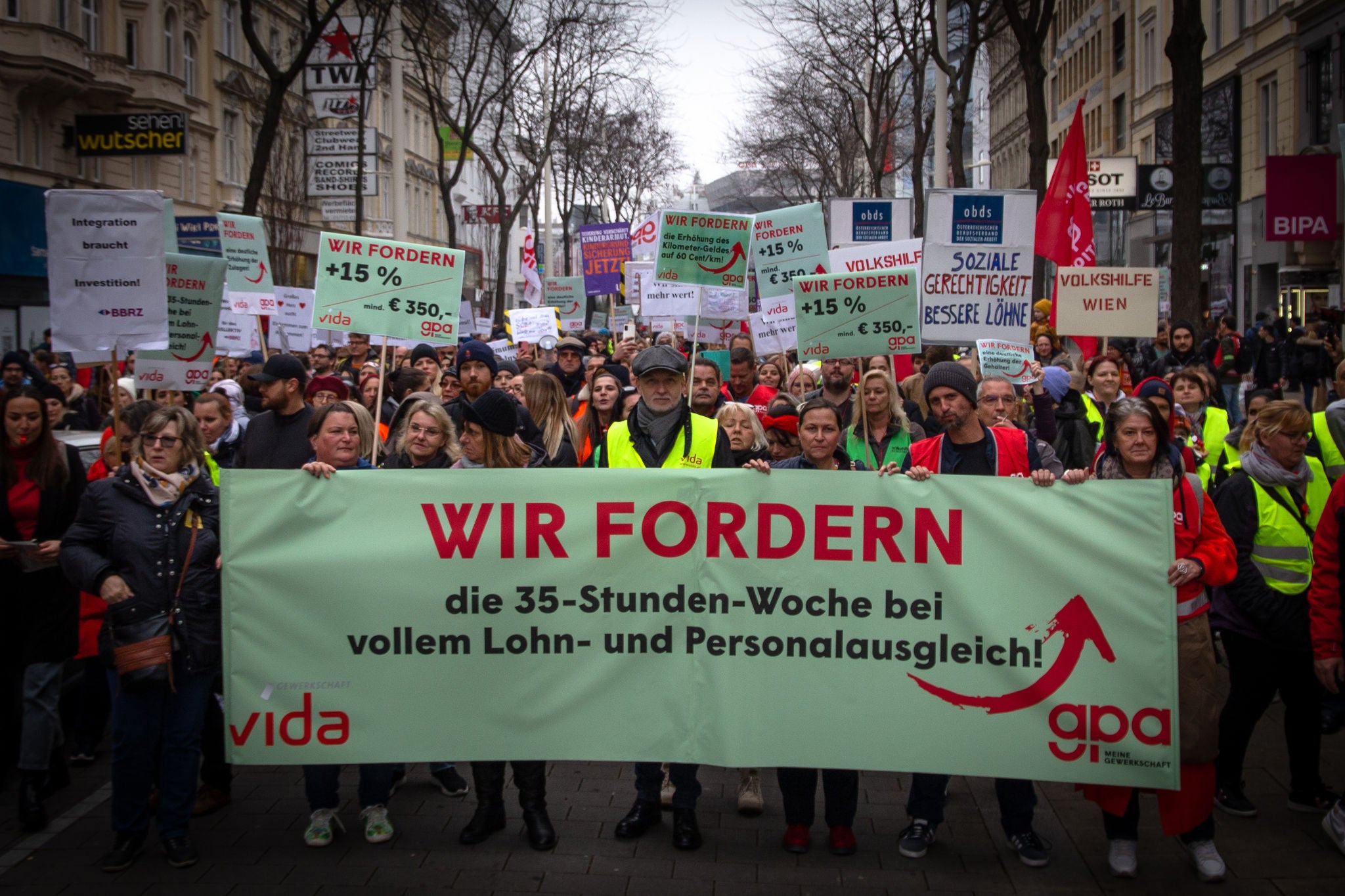 Demonstration in der Sozialwirtschaft Österreich