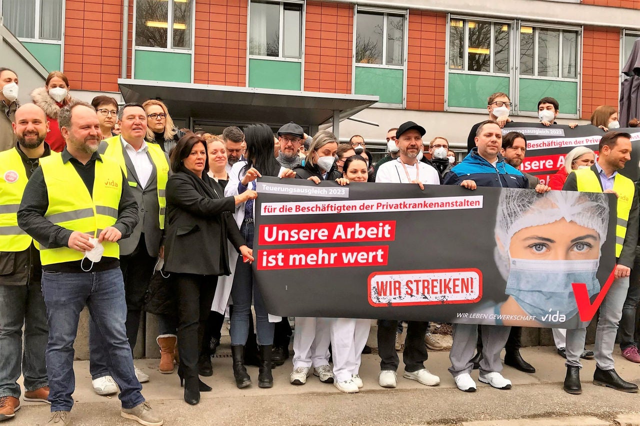 Warnstreik bei Privatkrankenanstalten