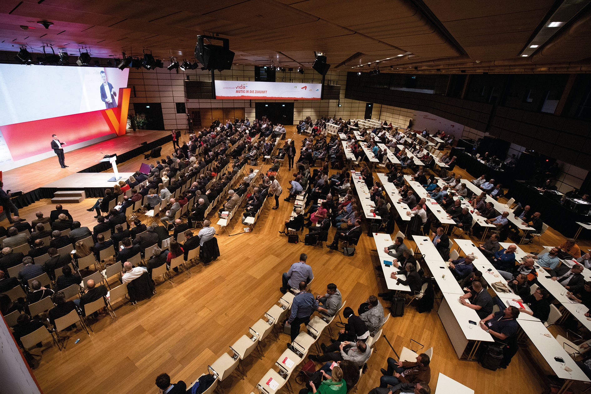 4. vida-Gewerkschaftstag im Austria Center in Wien mit hunderten Delegierten.