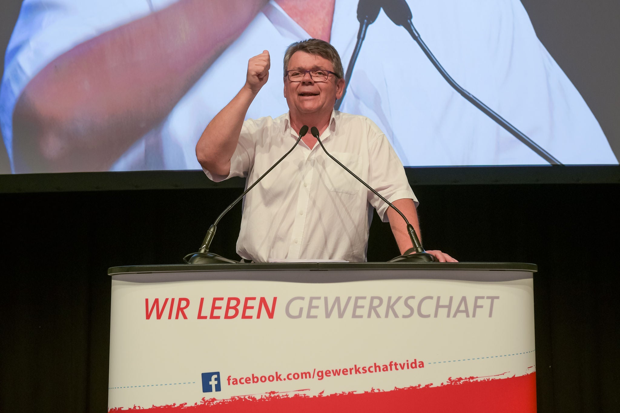 ÖGB-Präsident Wolfgang Katzian bei der großen BR-Konferenz der Gewerkschaft vida unter dem Motto "#vidapsruch".