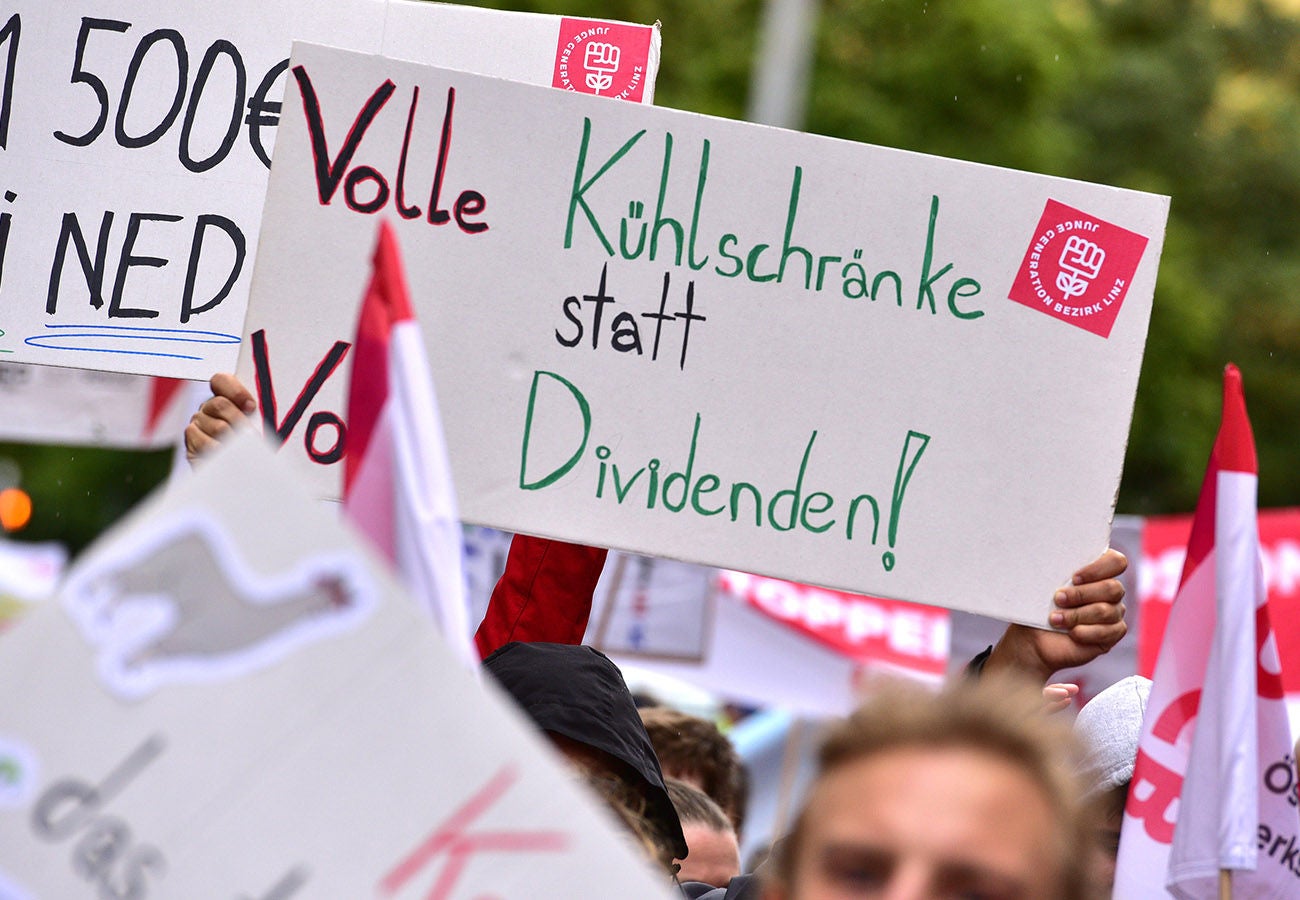 ÖGB-Demonstration gegen die Teuerung "Preise runter", 17. September 2022, Linz